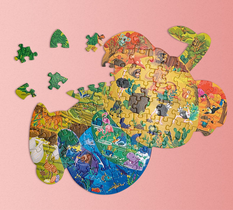 Бесплатный образец детской головоломки для детей, настраиваемый для печати, развивающие игрушки, мультяшная головоломка, сделанная