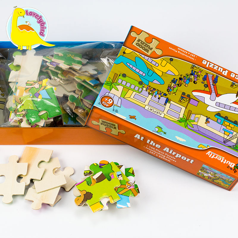 100шт развивающая деревянная головоломка с плакатом для детей